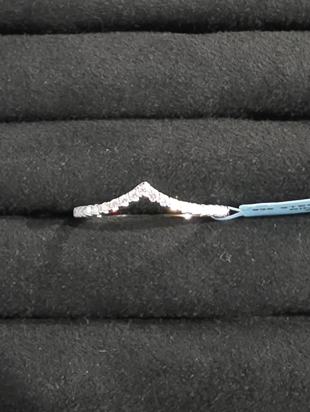 V-shaped Moissanite Ring - Size 9